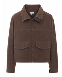 Loewe - Suede Zip-Up Jacket - Lyst