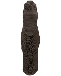 Magda Butrym - Draped High Neck Midi Dress - Lyst