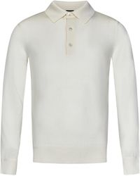 Tom Ford - Long-Sleeved Knitted Polo Shirt - Lyst