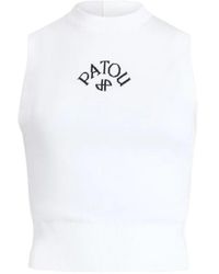 Patou - Logo Sleeveless Knitted Top - Lyst