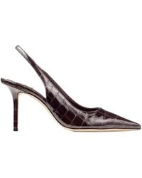 Jimmy Choo - Love 85 Croc-Embossed Leather Slingback Pumps - Lyst