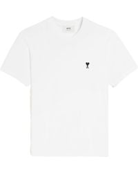 Ami Paris - Ami Logo Embroidered Crewneck T-Shirt - Lyst