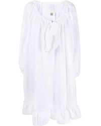 Patou - Bow Detailed Long-Sleeve Mini Dress - Lyst