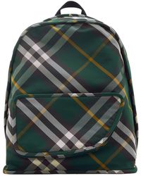 Burberry - Shield Checkered Woven Zipped Backpack - Lyst