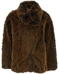 Semicouture - Semi Couture High-Neck Shearling Coat - Lyst