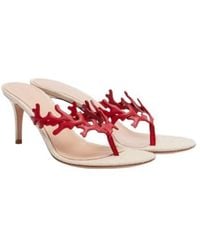 Gianvito Rossi - Canvas And Leather Thong Sandals - Lyst