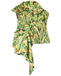 FARM Rio - Parrot Pattern Ruffled Strapless Top - Lyst
