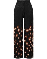 Johanna Ortiz - Printed Jacquard Satin Straight-Leg Pants - Lyst