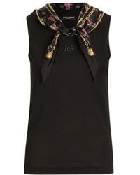 Dolce & Gabbana - Detachable Scarf Sleeveless Top - Lyst