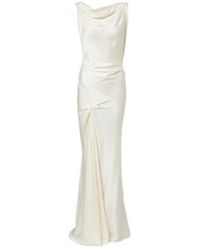 Victoria Beckham - Posy Draped Crêpe Satin Gown - Lyst