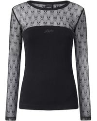 Pinko - Love Birds Logo Lace Jersey Jumper - Lyst
