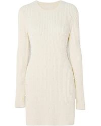 Helmut Lang - Bead-Embellished Ribbed-Knit Dress - Lyst