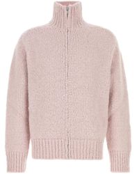 Jil Sander - High-Neck Zipped Knit Cardigan - Lyst