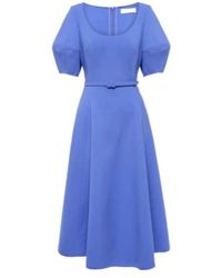 Oscar de la Renta - Puff-Sleeve Wool-Blend Midi Dress - Lyst