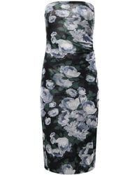 Stella McCartney - Floral Pattern Strapless Mesh Dress - Lyst