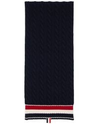 Thom Browne - Cable-Knit Rwb-Stripe Scarf - Lyst