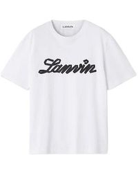 Lanvin - Crewneck Logo-Print T-Shirt - Lyst