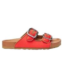 SCAROSSO - Isa Double-Buckle Open-Toe Slides - Lyst