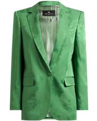Etro - Single-Breasted Floral Motif Jacquard Blazer - Lyst