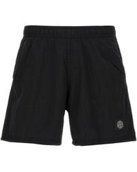 Stone Island - Logo Patch Swim Shorts - Lyst