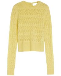 Sportmax - Perforated Crewneck Knitted Jumper - Lyst
