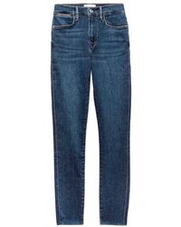 FRAME - Contrast Stitch Skinny Jeans - Lyst
