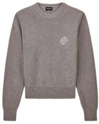 Giorgio Armani - Sweater Regular Fit Virgin Wool Half Cardigan Stitch - Lyst