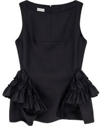 Dries Van Noten - Casey Ruffled Peplum Top - Lyst