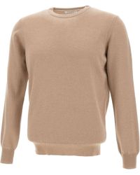 Kangra Cashmere - Kangra Ribbed Crew Neck Knitted Sweater - Lyst