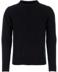 Prada - Logo Inlat Crewneck Jumper - Lyst