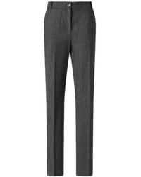 Pinko - Herringbone-Pattern Logo-Patch Trousers - Lyst