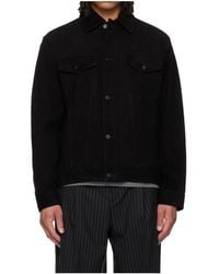 BOSS - Long-Sleeved Suede Leather Jacket - Lyst