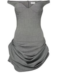 Magda Butrym - Off-Shoulder Herringbone Wool-Blend Minidress - Lyst