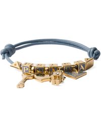 Prada - Nappa Leather And Metal Bracelet - Lyst