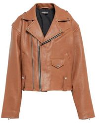 David Koma - Oversized Leather Jacket - Lyst