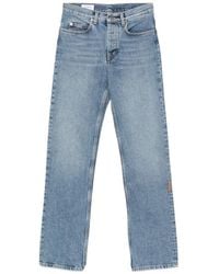 Off-White c/o Virgil Abloh - Logo Patch Straight Leg Jeans - Lyst