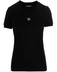 Dolce & Gabbana - Logo-Embellished Short-Sleeved Top - Lyst