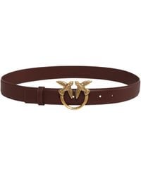 Pinko - Love Berry Logo Plaque Buckle Belt - Lyst