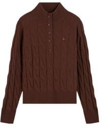 Tommy Hilfiger - Cable-Knit Button-Up Sweater - Lyst