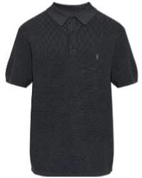 AllSaints - Aspen Textured Polo Shirt - Lyst