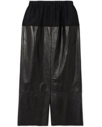Sharon Wauchob - Paneled Silk-Jersey And Leather Midi Skirt - Lyst