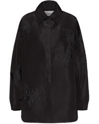 Valentino - Butterfly Patterned Curved Hem Shirt - Lyst