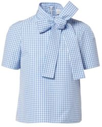 ShuShu/Tong - Bow-Detail Gingham Cotton Top - Lyst