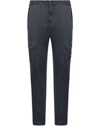 Stone Island - Logo Patch Tapered Leg Pants - Lyst