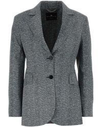 Ermanno Scervino - Herringbone Single Breasted Blazer - Lyst