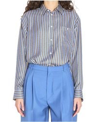 Celine - Striped Silk Twill Shirt - Lyst