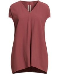 Rick Owens - Simple Solid-Colored V-Neck Short-Sleeve Top - Lyst