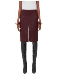 Bottega Veneta - Knitted Leather Skirt - Lyst