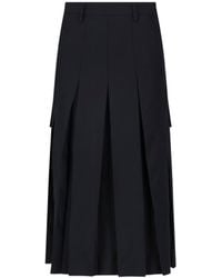 MM6 by Maison Margiela - Asymmetric Pleated Midi Skirt - Lyst