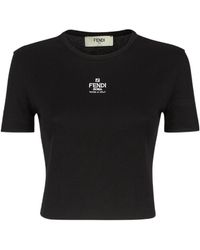 Fendi - Logo Cotton T-Shirt - Lyst